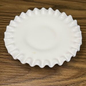Vintage Fenton Milk Glass Hobnail 6” Underplate